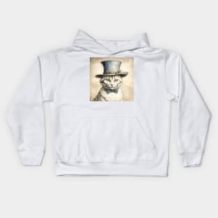 [AI Art] Cheeky cat with hat Kids Hoodie